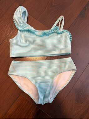 Cat & Jack girls XS bikini swim bathing suit ruffle 4/5 swimsuit